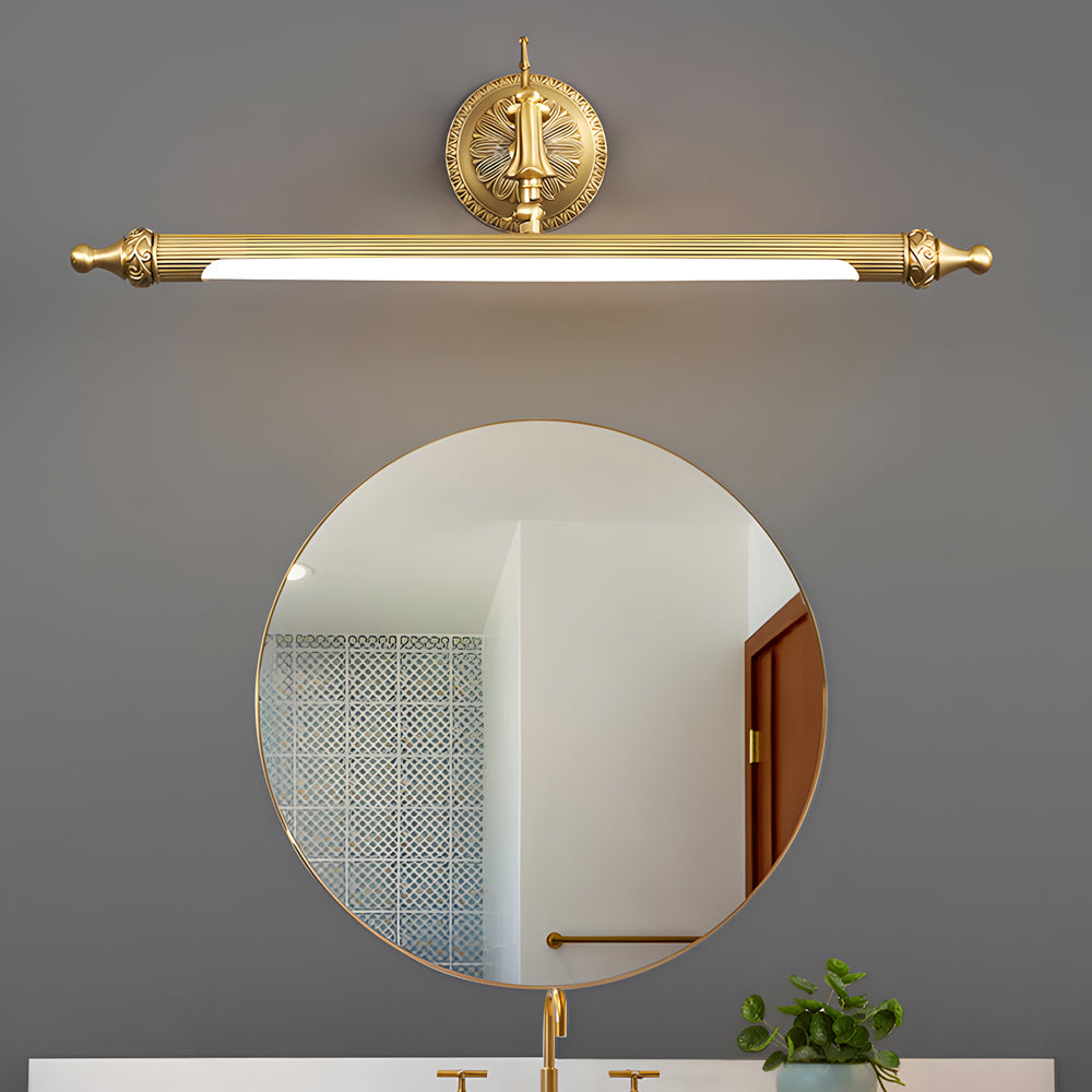 Modern Copper LED Vanity Light 180 Degree Rotatable Bathroom Mirror Lamp with 3 Color Modes