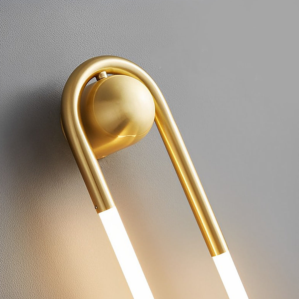 Modern Copper LED Wall Lamp with Three Step Dimming for Bedroom and Corridor