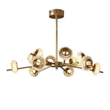 Modern Copper Sputnik Glass Chandelier Luxury Brass Island Ceiling Pendant Light Fixture