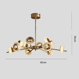 Modern Copper Sputnik Glass Chandelier Luxury Brass Island Ceiling Pendant Light Fixture