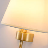 Modern Copper Wall Sconce 1 Light Indoor Fixture with White Fabric Shade 26 Inch Height