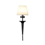 Modern Copper Wall Sconce 1 Light Indoor Fixture with White Fabric Shade 26 Inch Height