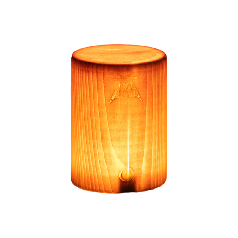 Modern Cordless Solid Wood Cube Table Lamp Rechargeable LED Accent Night Light for Living Room