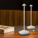 Modern Cordless Triangle LED Table Lamp Portable Dimmable Desk Light for Bedroom