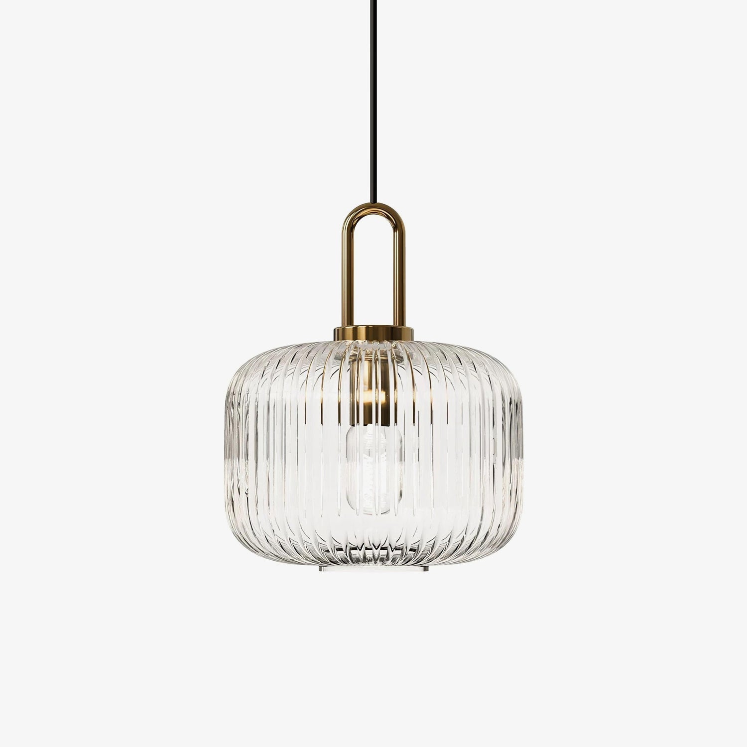 Modern Covent Handblown Glass Pendant Light Gold Metal Hanging Fixture for Kitchen and Dining Room