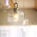 Modern Covent Handblown Glass Pendant Light Gold Metal Hanging Fixture for Kitchen and Dining Room