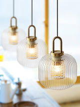Modern Covent Handblown Glass Pendant Light Gold Metal Hanging Fixture for Kitchen and Dining Room