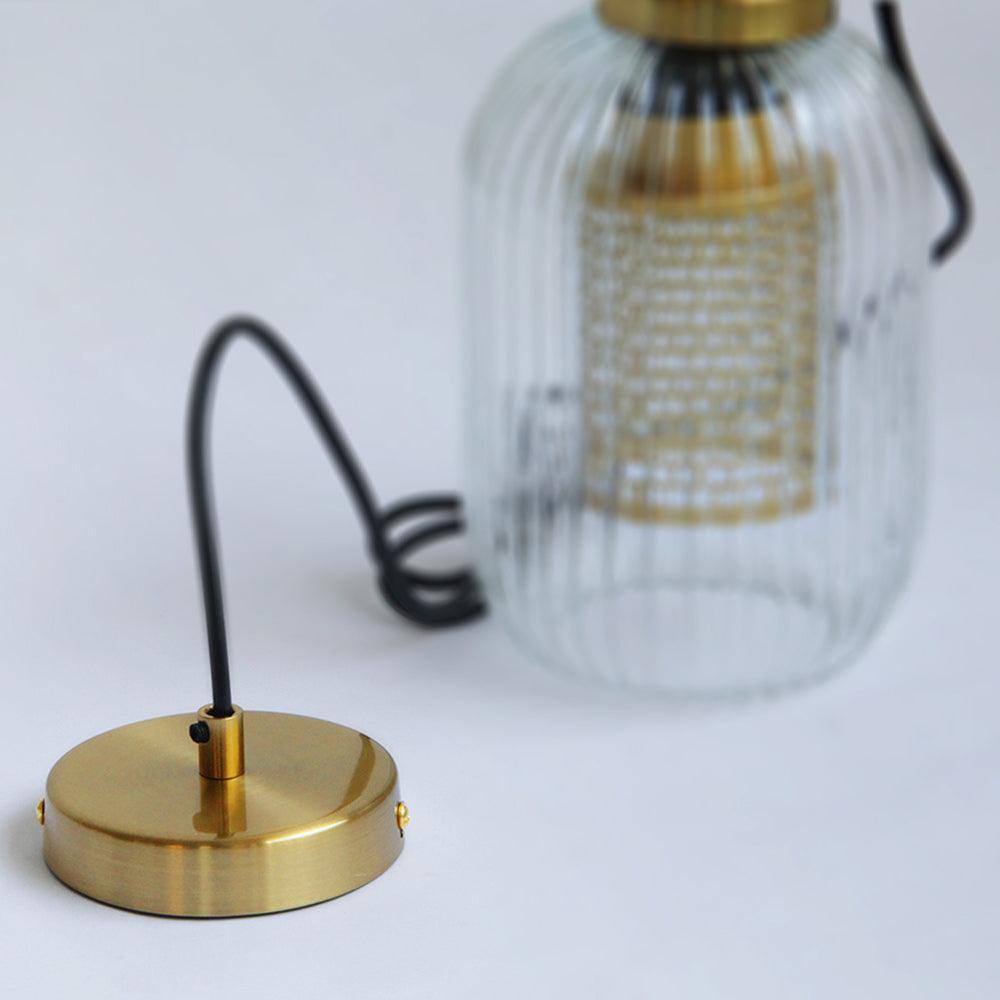 Modern Covent Handblown Glass Pendant Light Gold Metal Hanging Fixture for Kitchen and Dining Room