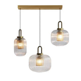 Modern Covent Handblown Glass Pendant Light Gold Metal Hanging Fixture for Kitchen and Dining Room