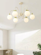 Modern Cream Cherry Glass Shade Chandelier for Living Dining Bedroom Lighting