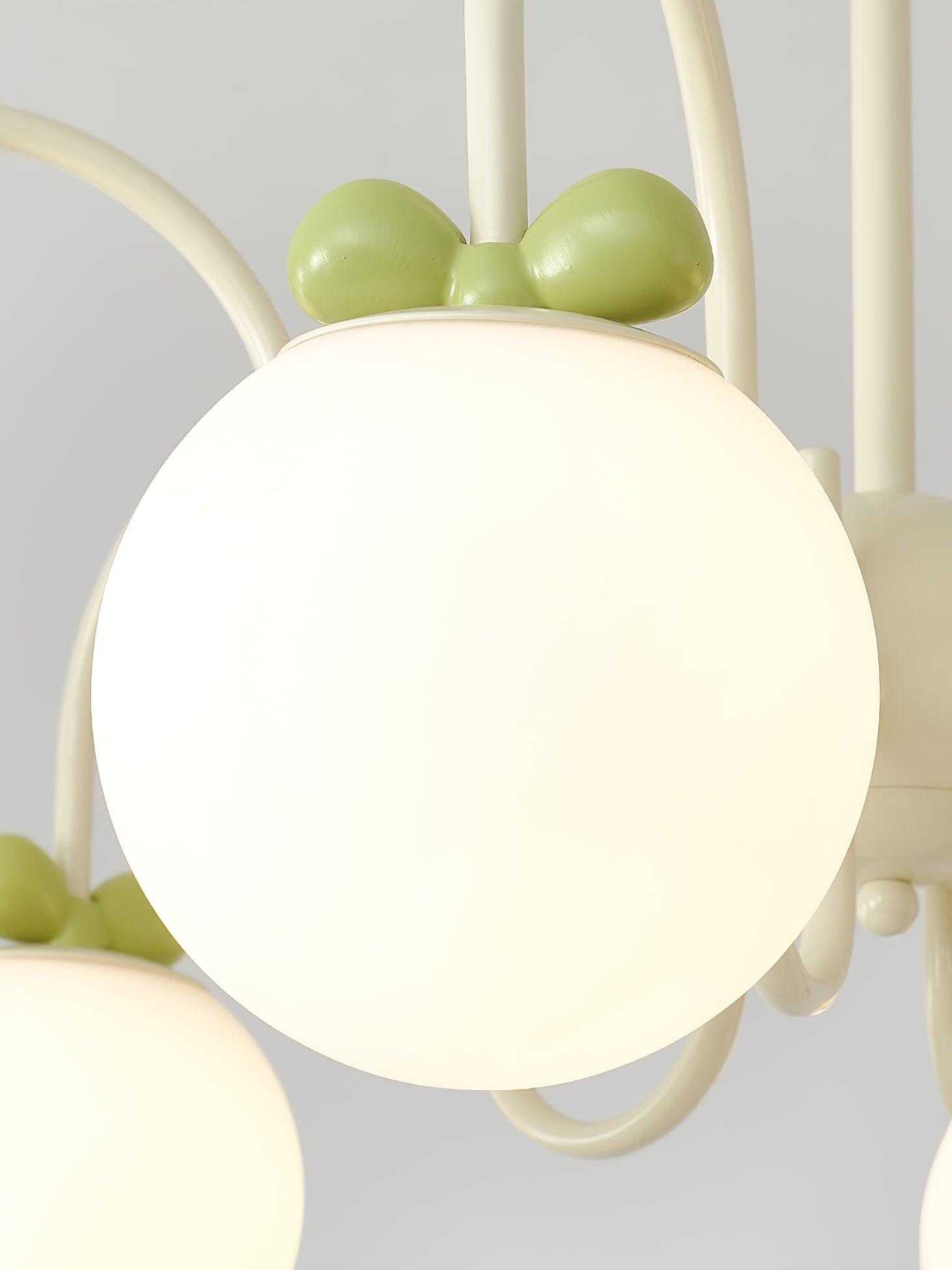 Modern Cream Cherry Glass Shade Chandelier for Living Dining Bedroom Lighting