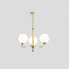 Modern Creamy Yellow Globe Glass Chandelier with White Spherical Shades