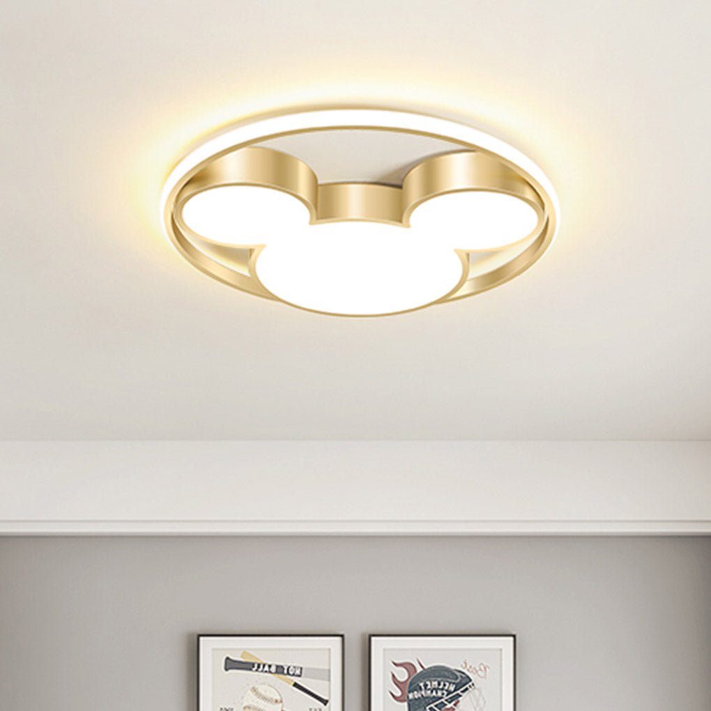 Modern Energy Saving Cartoon LED Ceiling Light Three Tone Geometric Flush Mount Fixture