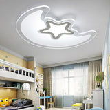 Modern Star and Moon LED Ceiling Light Dimmable Creative Flush Mount Lamp for Kids Bedroom Nursery
