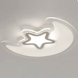 Modern Star and Moon LED Ceiling Light Dimmable Creative Flush Mount Lamp for Kids Bedroom Nursery