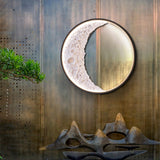 Modern Crescent Moon LED Outdoor Wall Sconce Waterproof Resin Light
