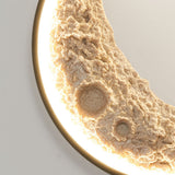 Modern Crescent Moon LED Outdoor Wall Sconce Waterproof Resin Light