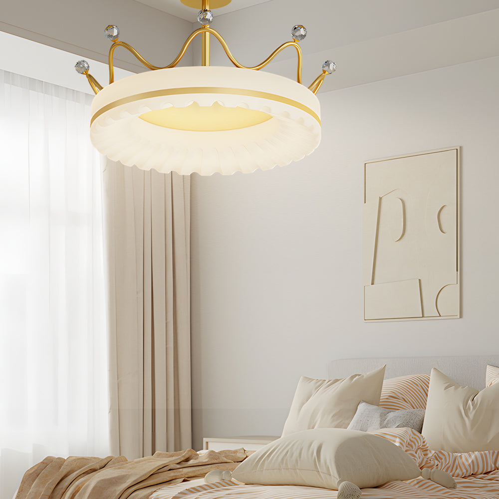 Modern Crown Design LED Ceiling Lamp with Three Step Dimming for Luxury Home Interiors