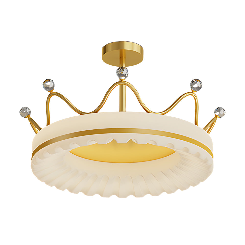 Modern Crown Design LED Ceiling Lamp with Three Step Dimming for Luxury Home Interiors