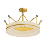 Modern Crown Design LED Ceiling Lamp with Three Step Dimming for Luxury Home Interiors