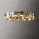 Modern Crown Glass LED Chandelier Elegant Pendant Ceiling Light for Living and Dining Rooms