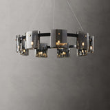 Modern Crown Glass LED Chandelier Elegant Pendant Ceiling Light for Living and Dining Rooms