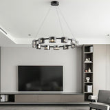 Modern Crown Glass LED Chandelier Elegant Pendant Ceiling Light for Living and Dining Rooms