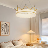 Modern Crown LED Pendant Light with Three Step Dimming for Kids Bedroom and Nursery
