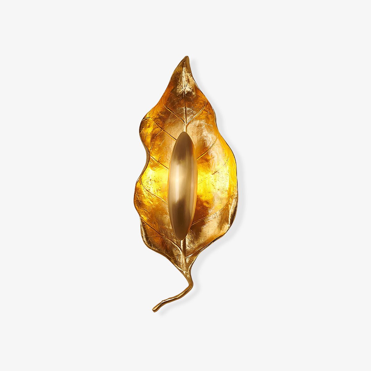 Modern Crumpled Leaf Brass Wall Sconce Elegant Indoor Decorative Lighting Fixture