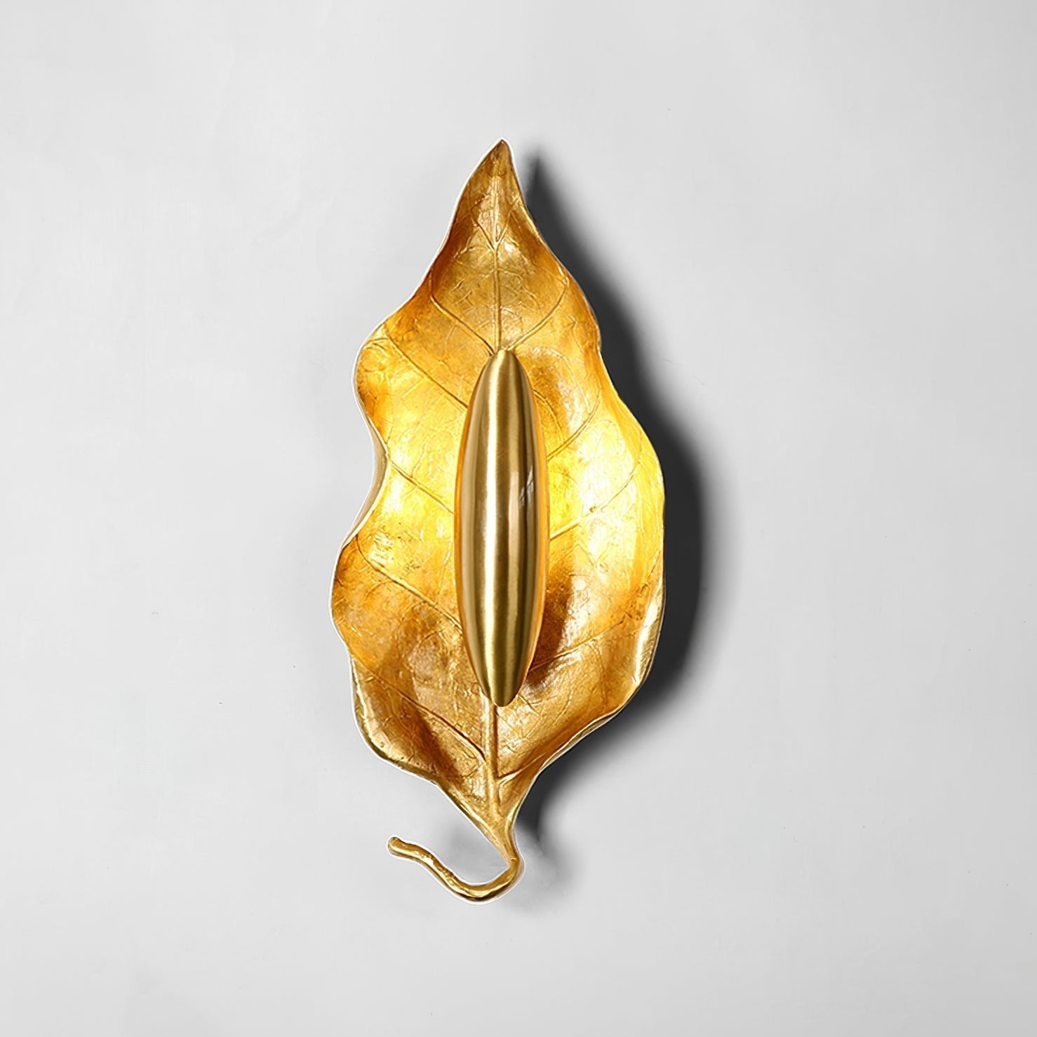 Modern Crumpled Leaf Brass Wall Sconce Elegant Indoor Decorative Lighting Fixture