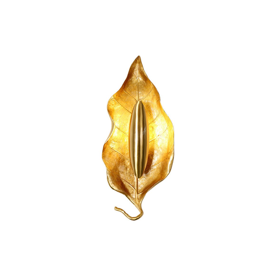 Modern Crumpled Leaf Brass Wall Sconce Elegant Indoor Decorative Lighting Fixture