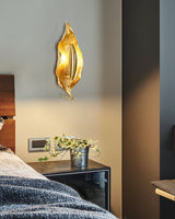 Modern Crumpled Leaf Brass Wall Sconce Elegant Indoor Decorative Lighting Fixture