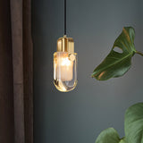 Modern Crystal and Copper Mini Pendant Light with 3 Step Dimming for Kitchen and Bedroom