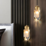 Modern Crystal and Copper Mini Pendant Light with 3 Step Dimming for Kitchen and Bedroom