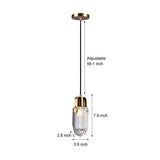 Modern Crystal and Copper Mini Pendant Light with 3 Step Dimming for Kitchen and Bedroom