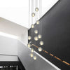 Modern Crystal Ball LED Chandelier 14 Light Adjustable Height Dimmable Staircase Pendant Light