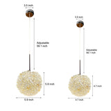 Modern Crystal Ball LED Pendant Light Three Step Dimming Nordic Style Hanging Lamp for Bedside and Bedroom
