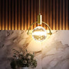 Modern Crystal Ball Pendant Light Round Semicircle LED Hanging Lamp for Bedroom and Kitchen Island