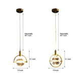 Modern Crystal Ball Pendant Light Round Semicircle LED Hanging Lamp for Bedroom and Kitchen Island