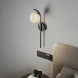 Modern Crystal Dandelion Wall Sconce Set of 2 Elegant Indoor LED Light Fixture