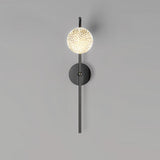 Modern Crystal Dandelion Wall Sconce Set of 2 Elegant Indoor LED Light Fixture