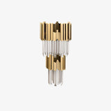 Modern Crystal Empire Wall Sconce Gold Multi Tiered Bracket Lighting for Living Room