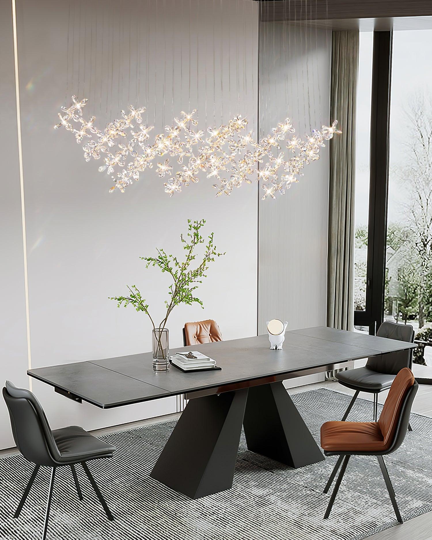 Modern Crystal Floating Butterfly LED Chandelier Luxury Pendant Light for Home