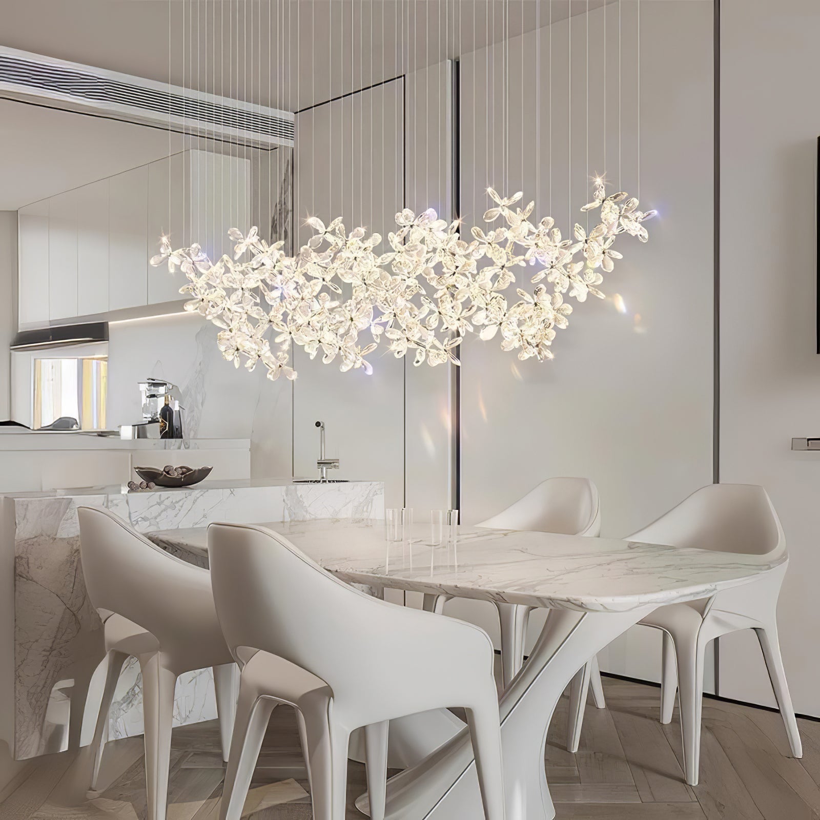 Modern Crystal Floating Butterfly LED Chandelier Luxury Pendant Light for Home