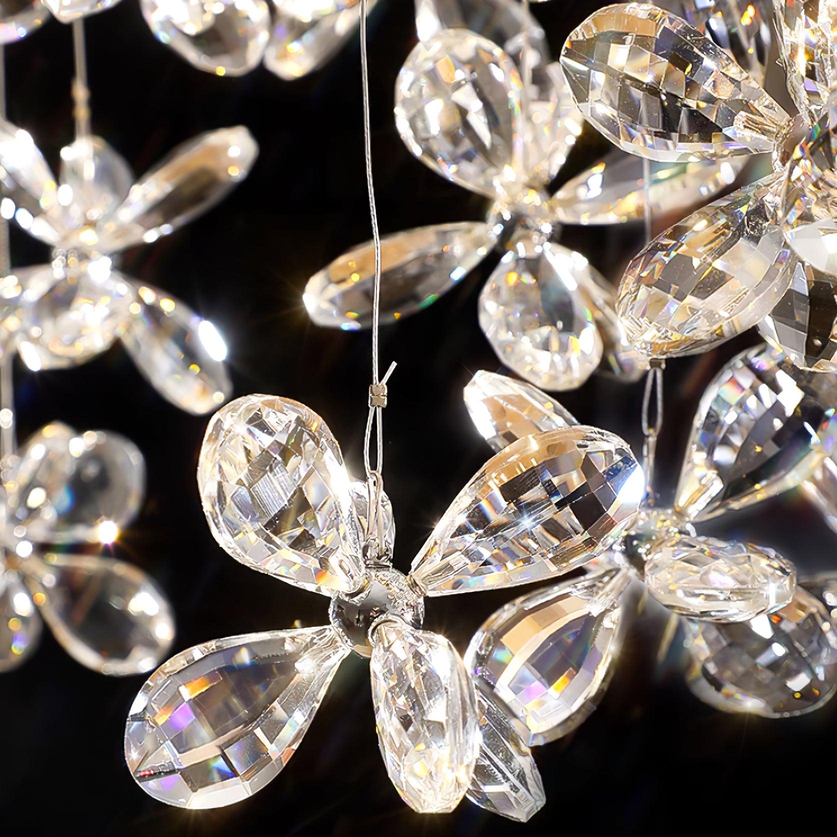 Modern Crystal Floating Butterfly LED Chandelier Luxury Pendant Light for Home