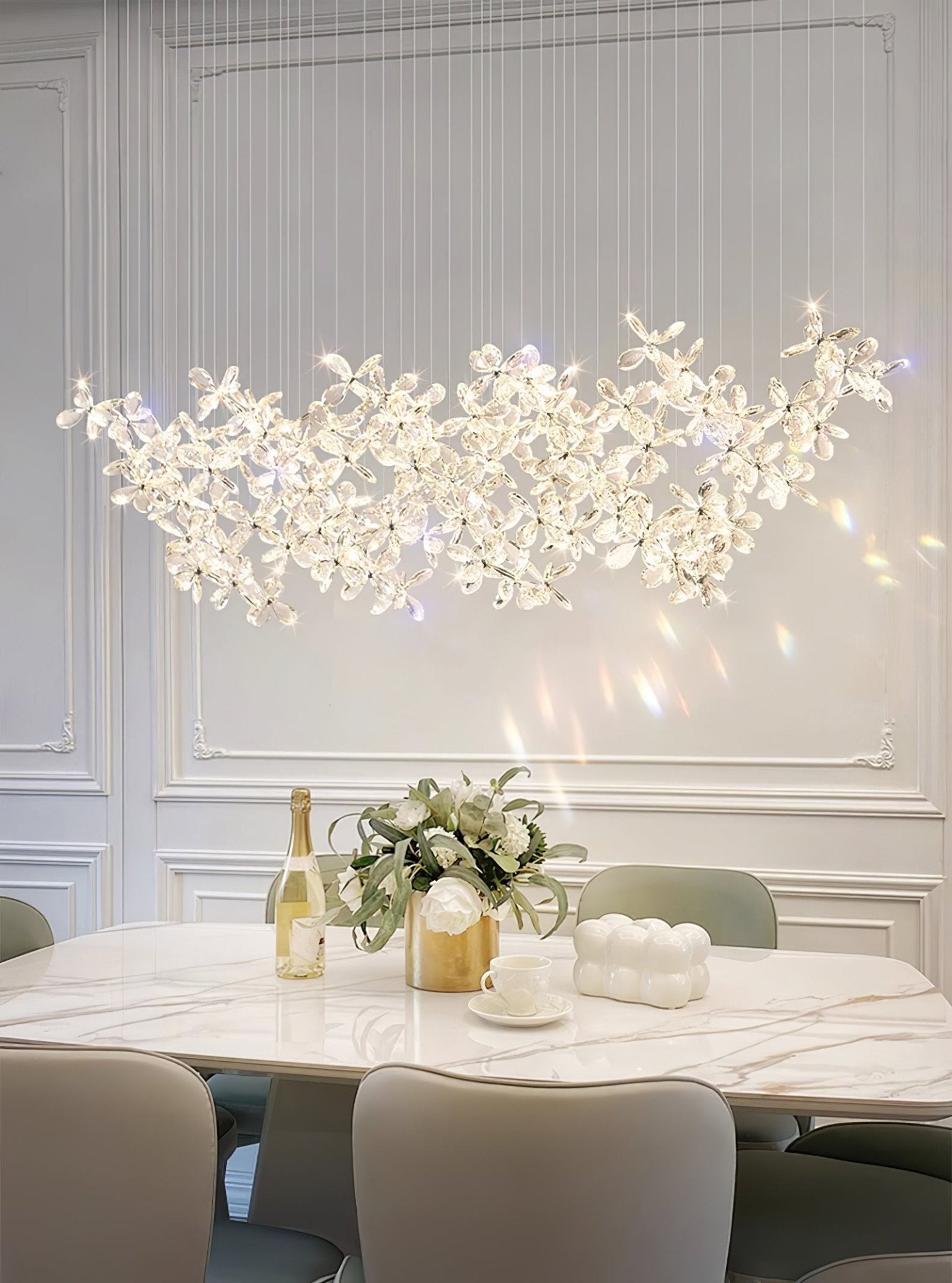 Modern Crystal Floating Butterfly LED Chandelier Luxury Pendant Light for Home