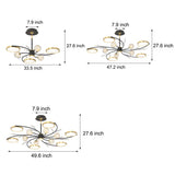 Modern Crystal Flower Branch Flush Mount Ceiling Chandelier with 3 Step Dimming