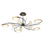 Modern Crystal Flower Branch Flush Mount Ceiling Chandelier with 3 Step Dimming