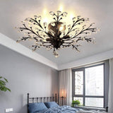 Modern Crystal Flower Chandelier Firework Ceiling Light for Living Room Dining