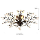 Modern Crystal Flower Chandelier Firework Ceiling Light for Living Room Dining